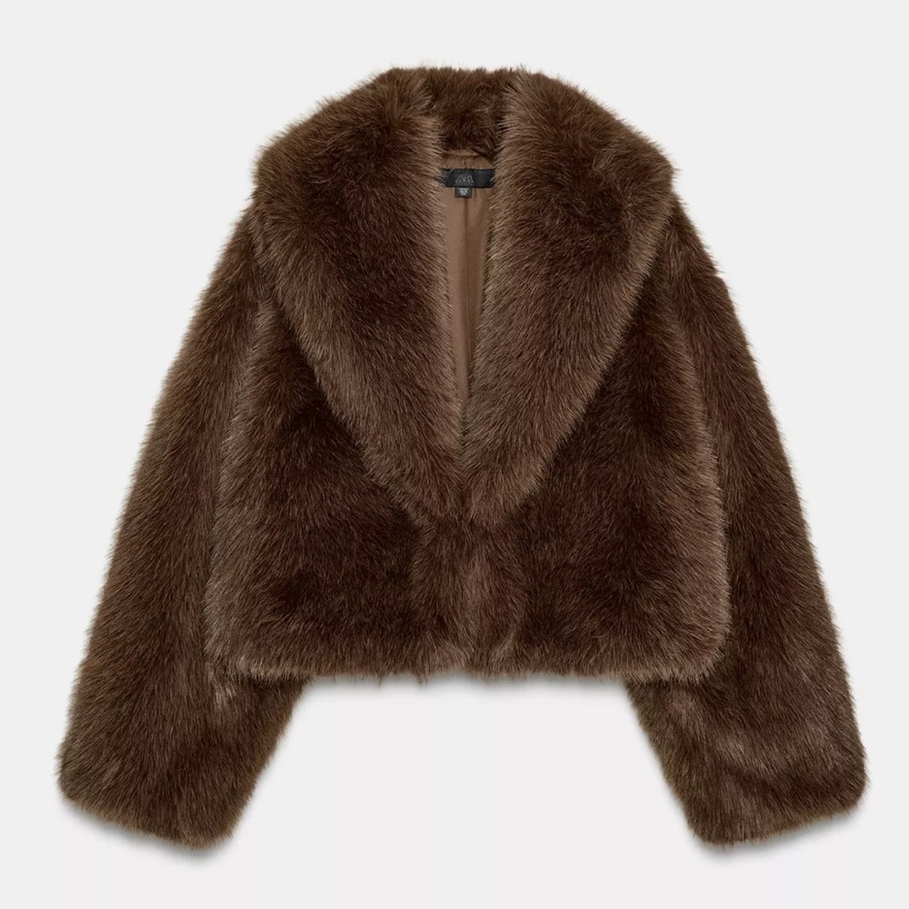 Zara FAUX FUR SHORT COAT